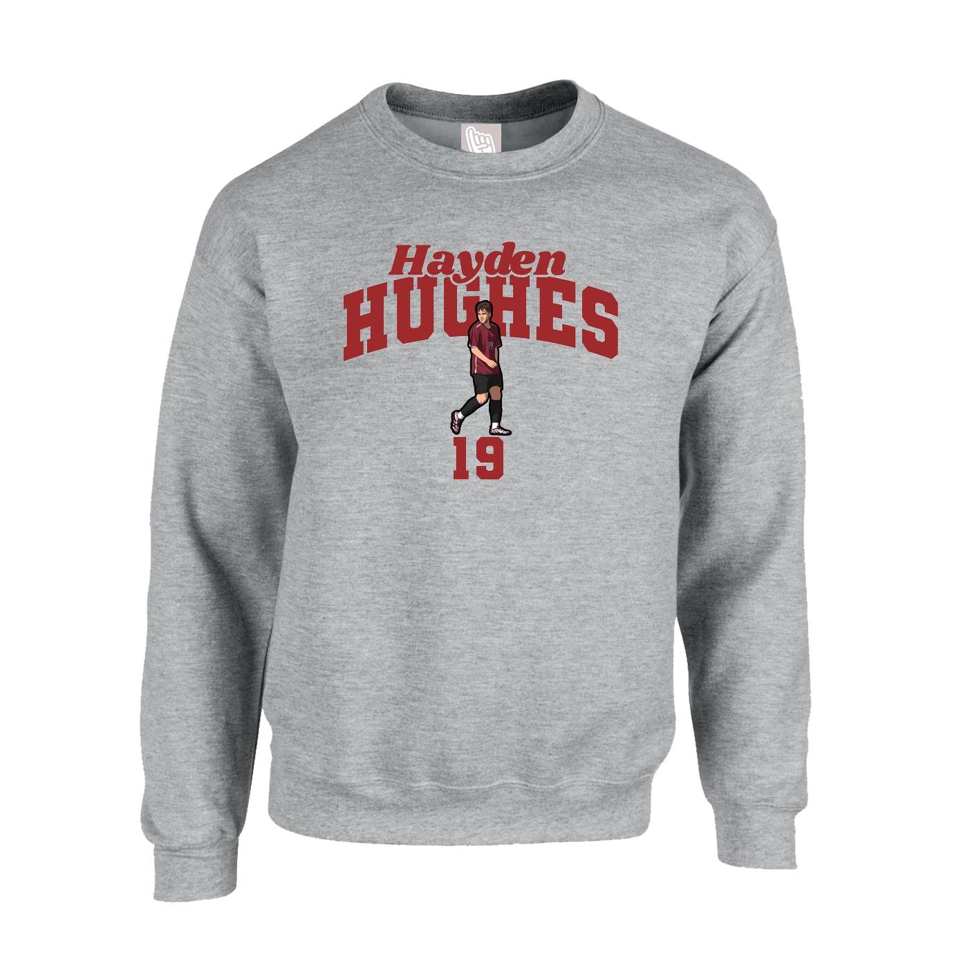 Fleece Crew — Signature Arch in Grey