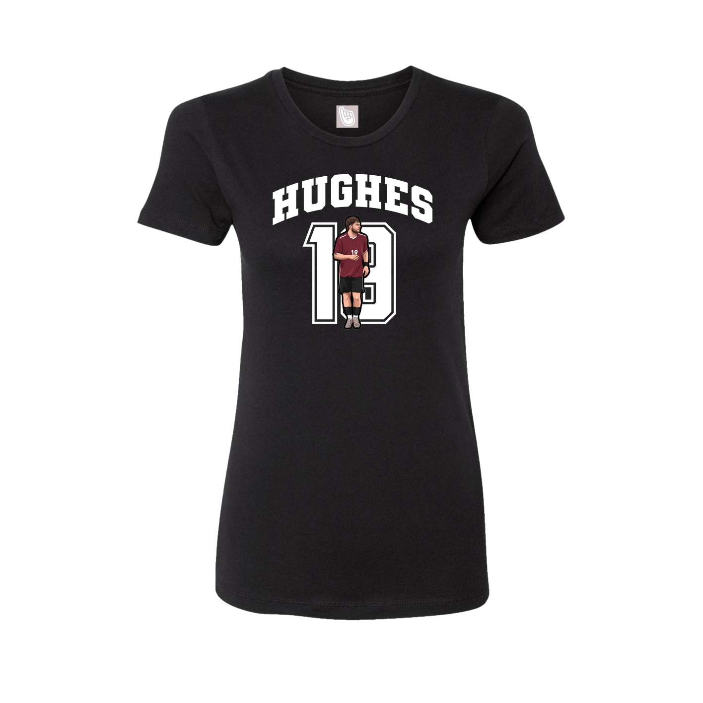 Fitted Women's Tee — Number in Black
