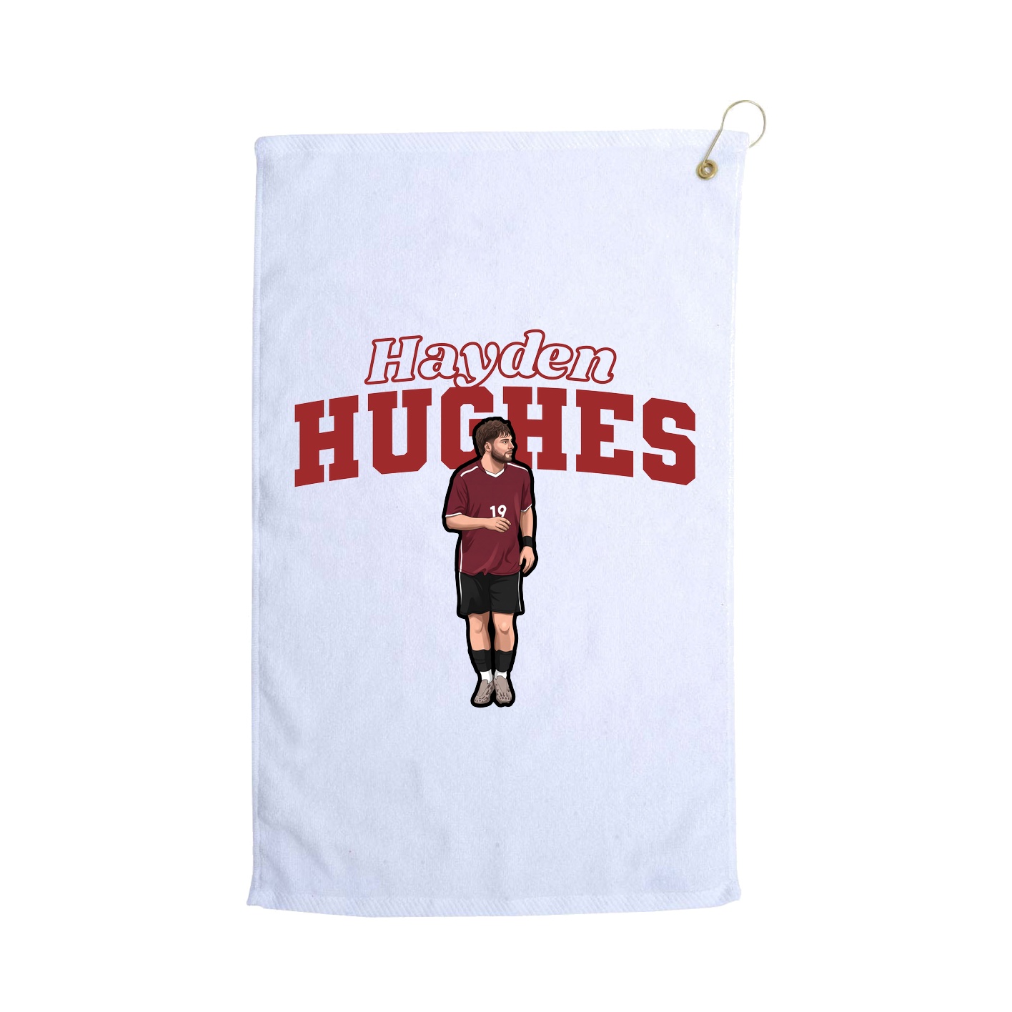 Golf Towel — Name Arch in White