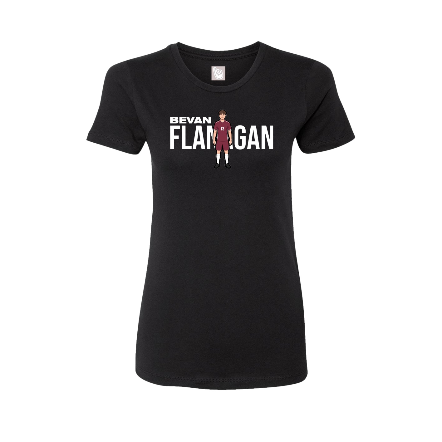 Fitted Women's Tee — Player Name in Black