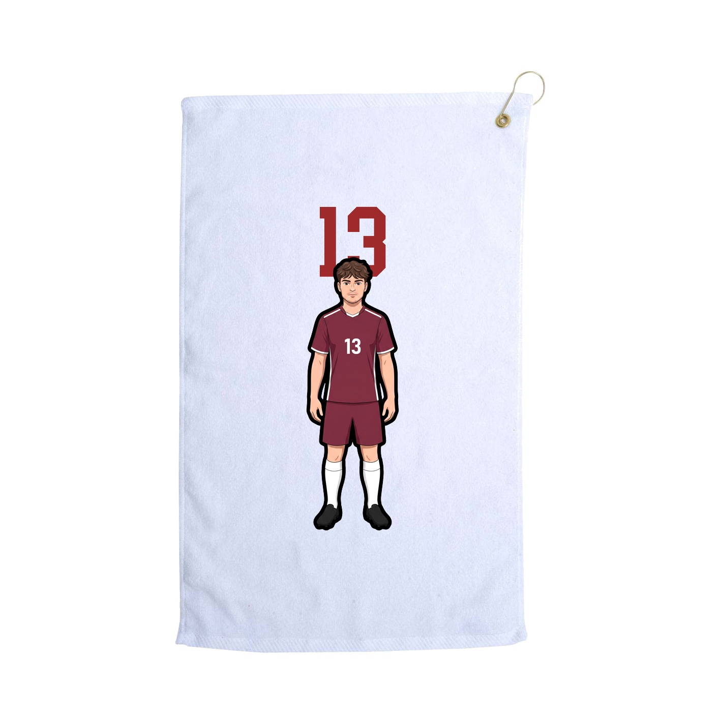 Golf Towel — Number Top in White
