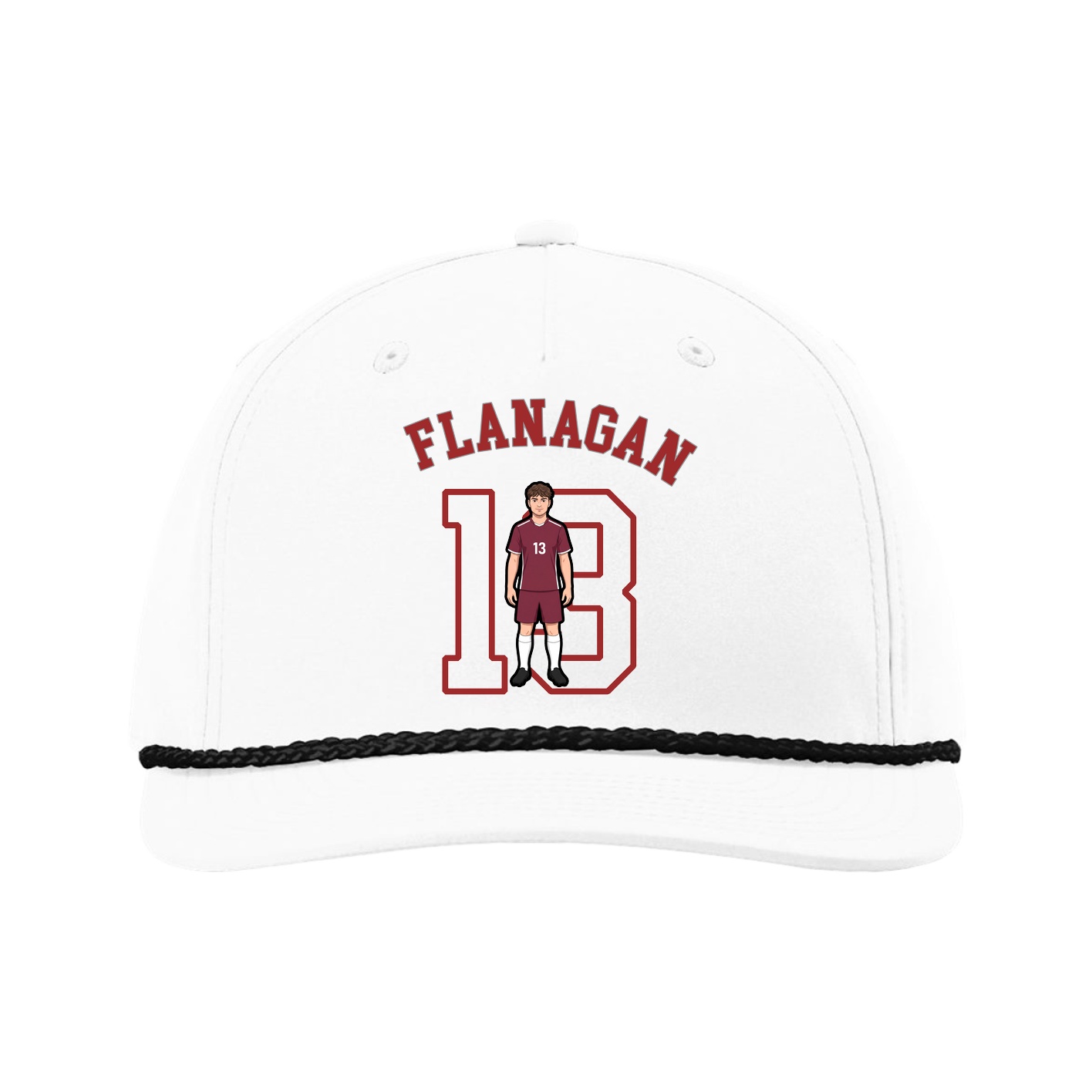 Five-Panel Classic Rope Cap — Shirsey Arch in White