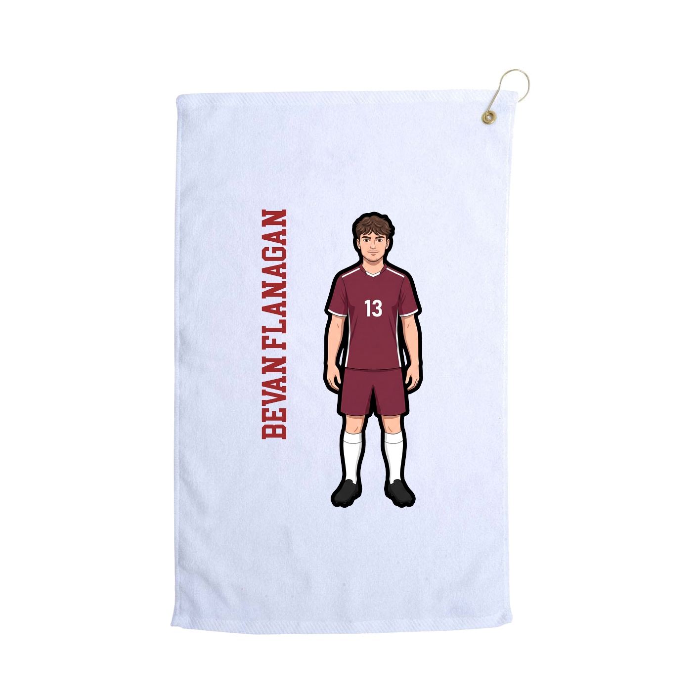 Golf Towel — Name Vertical in White