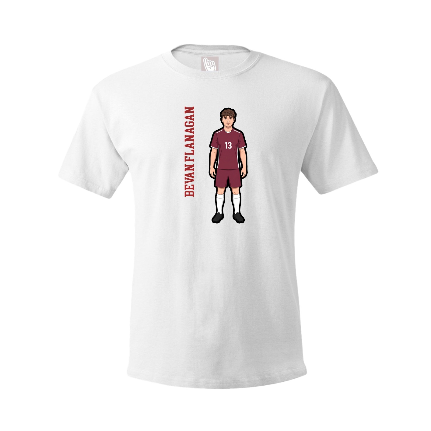 Youth Tee — Name Vertical in White