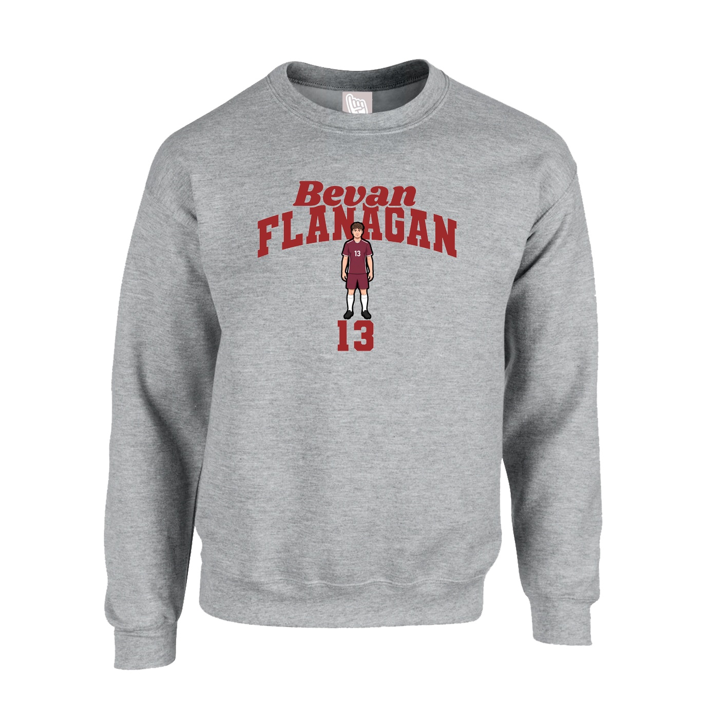 Fleece Crew — Signature Arch in Grey