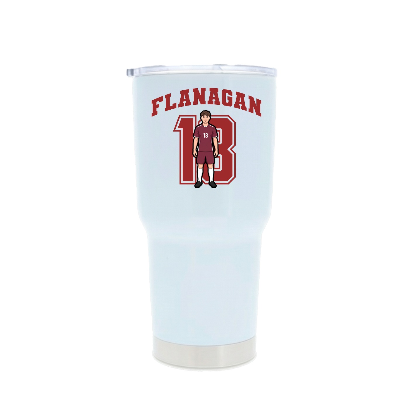 30oz Stainless Steel Tumbler — Number in White