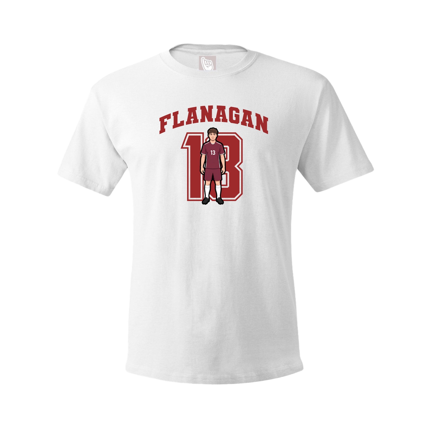 Youth Tee — Number in White