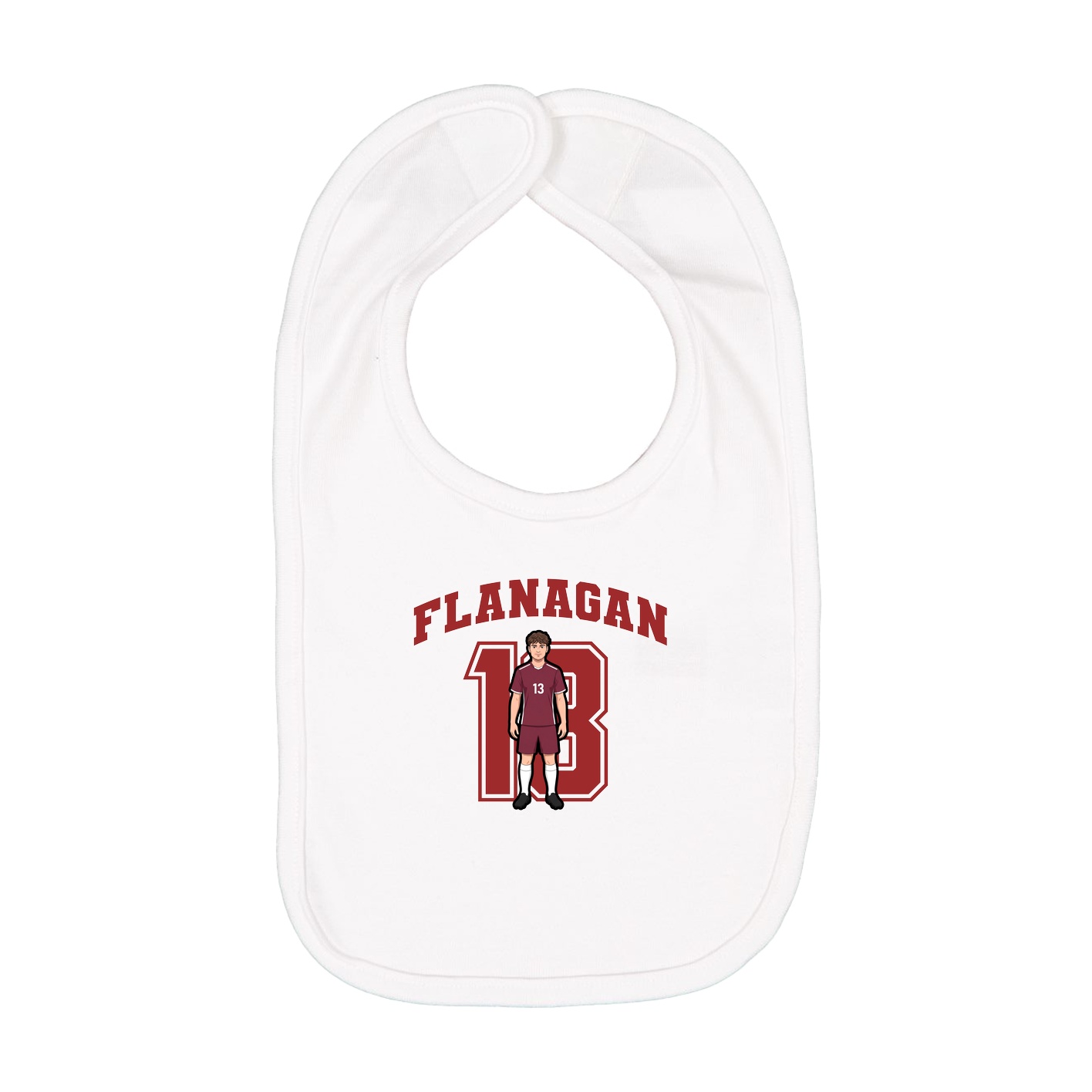 Infant Bib — Number in White