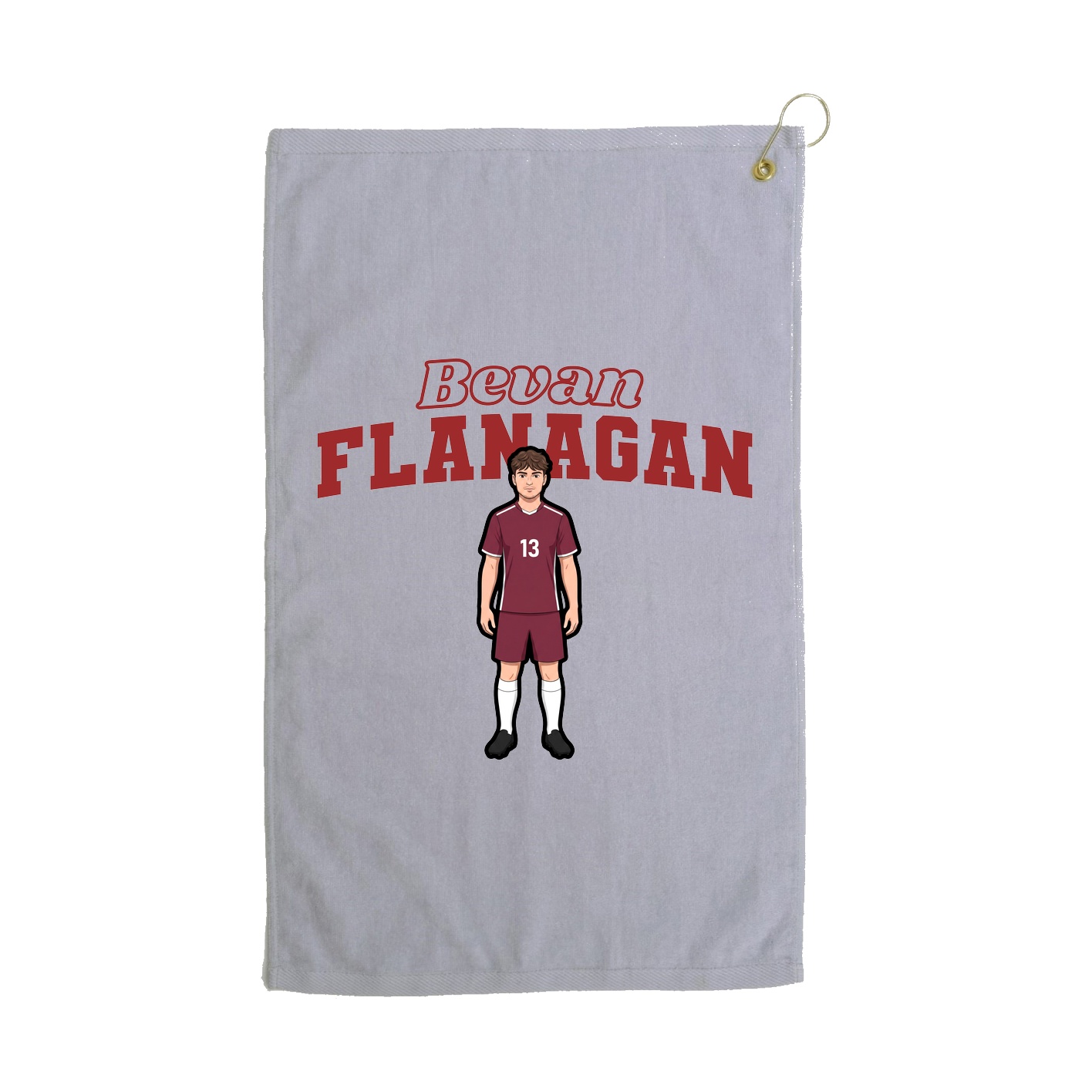 Golf Towel — Name Arch in Grey