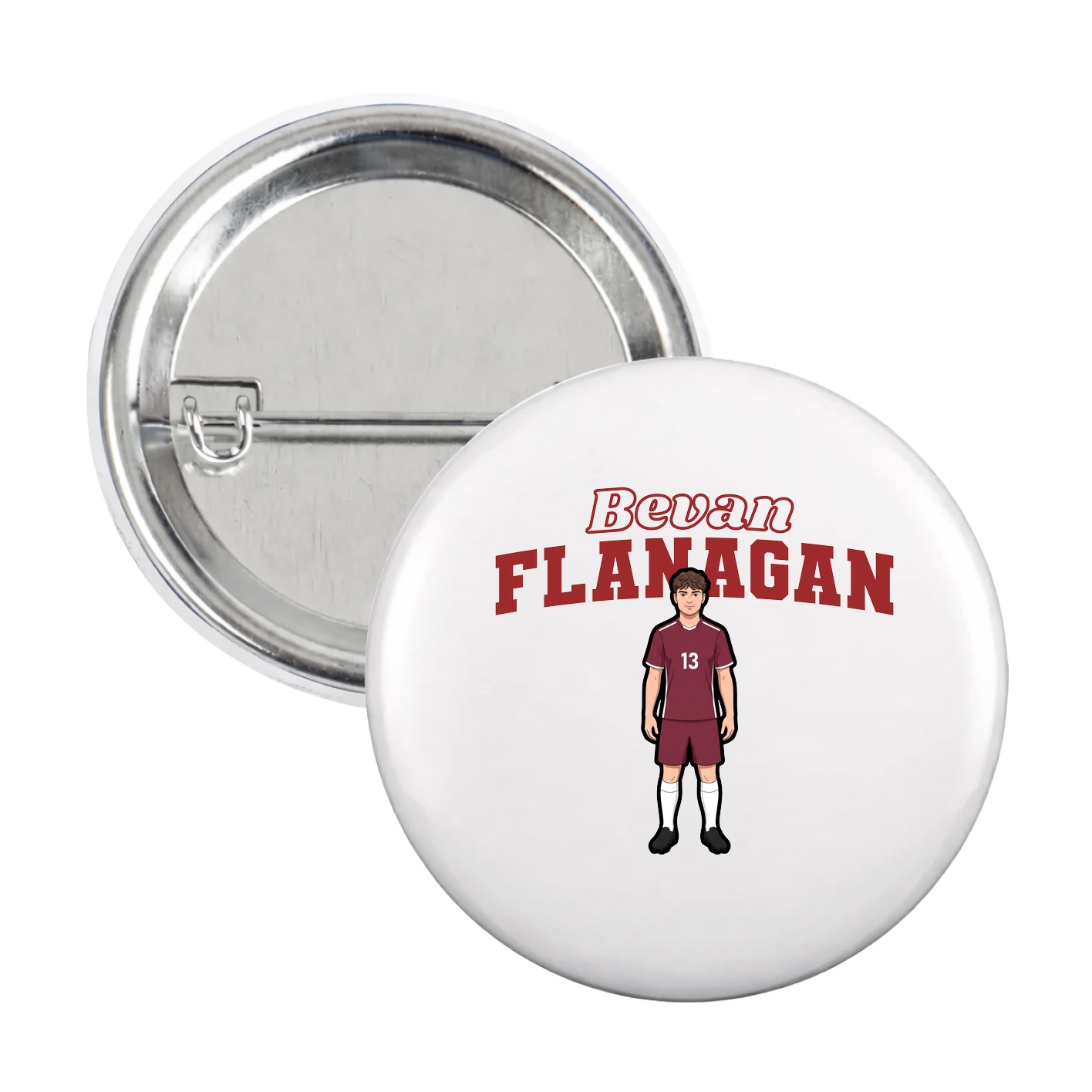 Game Day Button — Name Arch in White