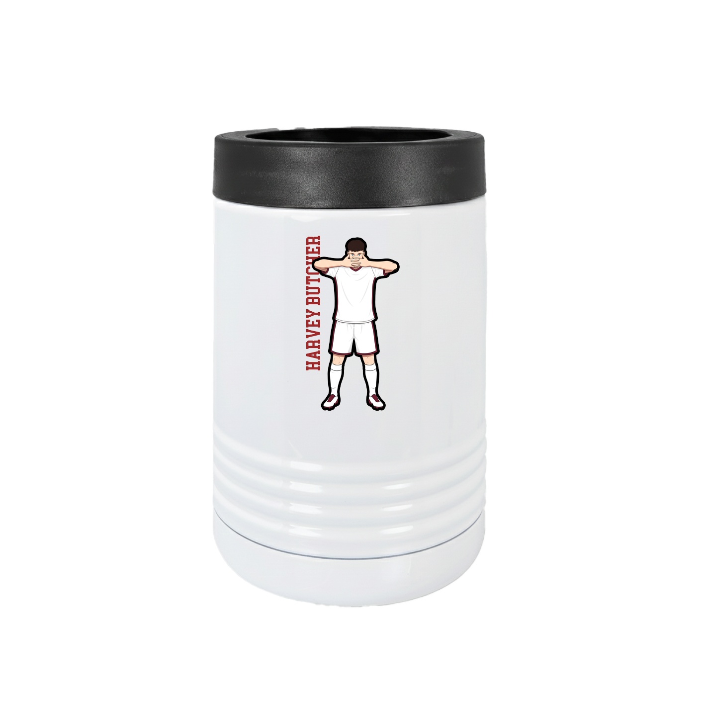 Beverage Holder — Name Vertical in White