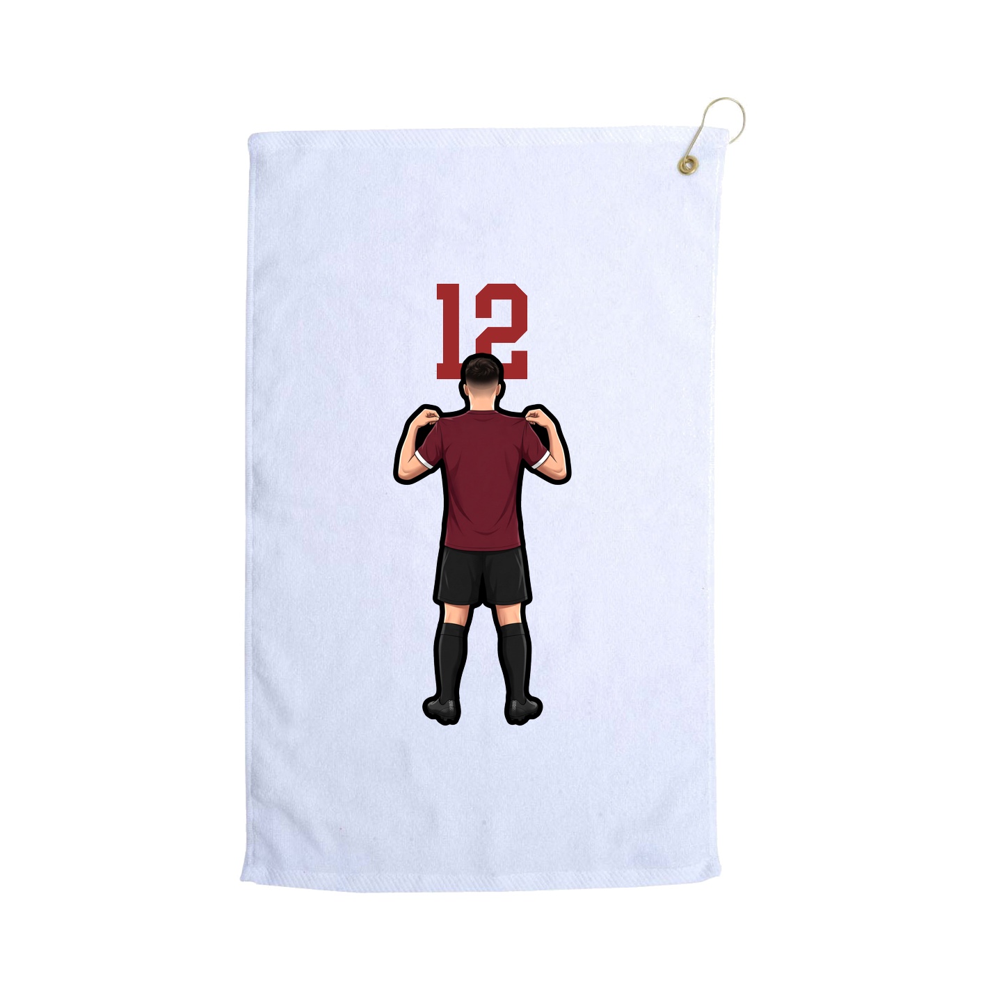 Golf Towel — Number Top in White