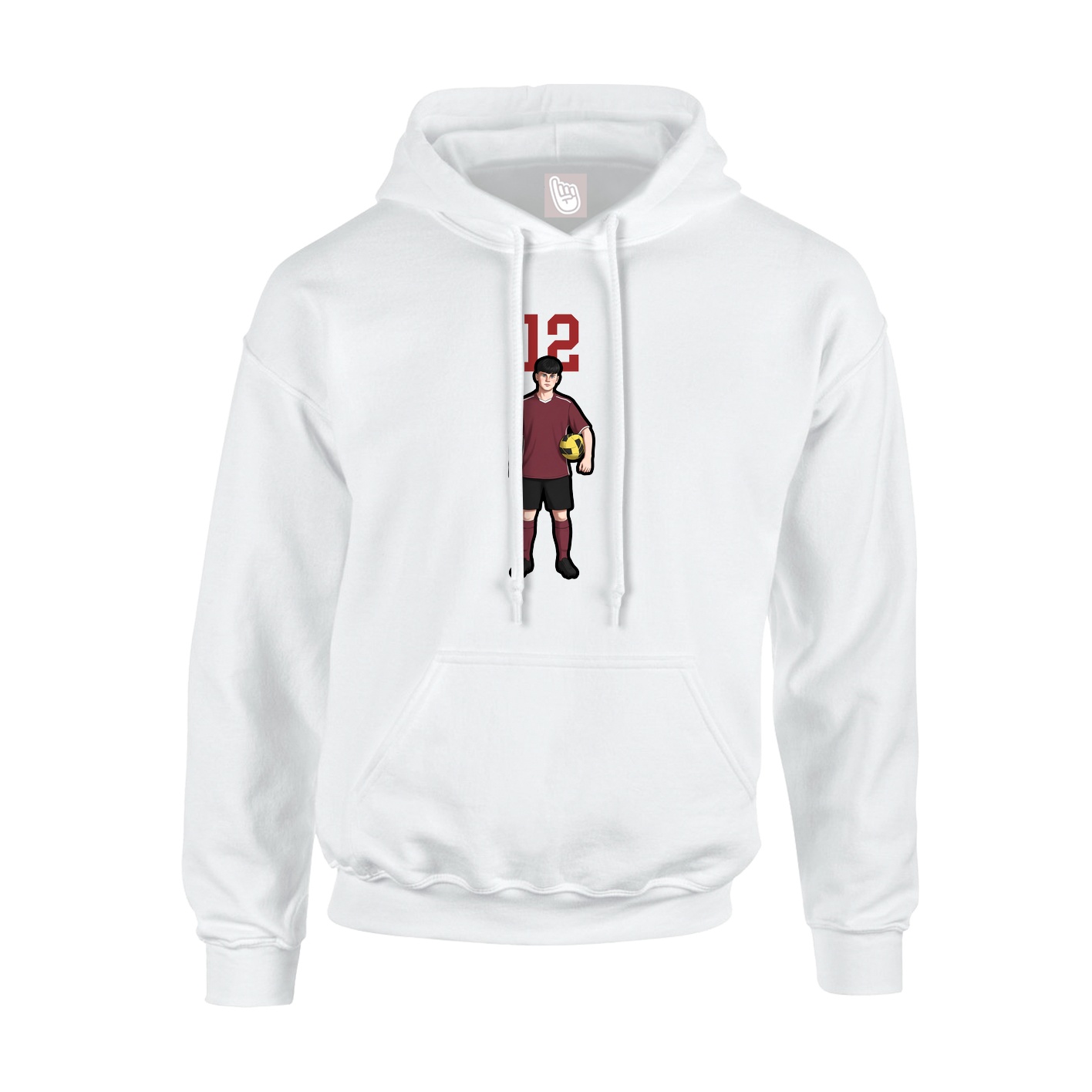 Youth Hoodie — Number Top in White