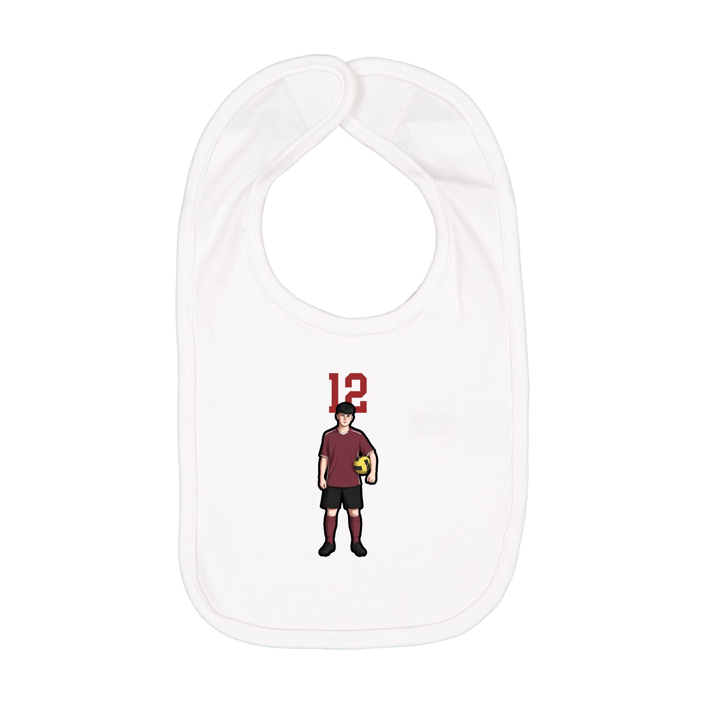 Infant Bib — Number Top in White