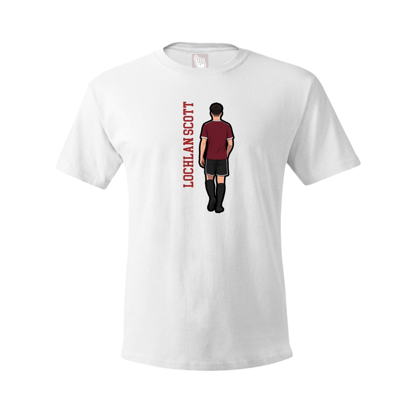 Youth Tee — Name Vertical in White