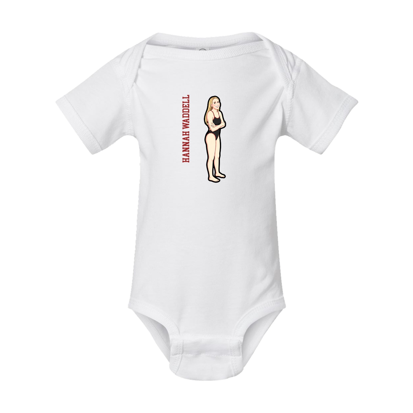 Baby Onesie — Name Vertical in White