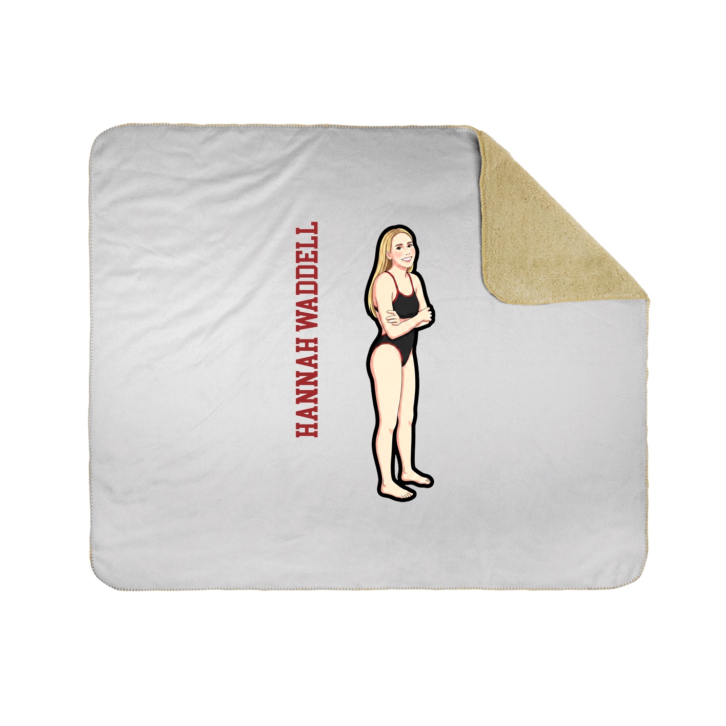 Throw Blanket — Name Vertical in White