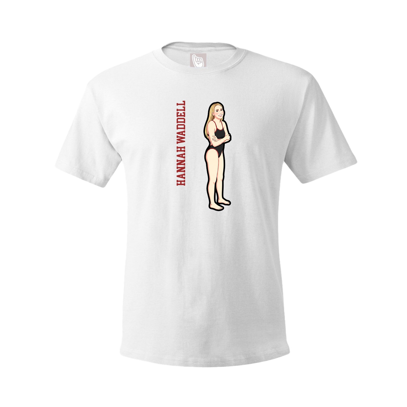 Tee — Name Vertical in White