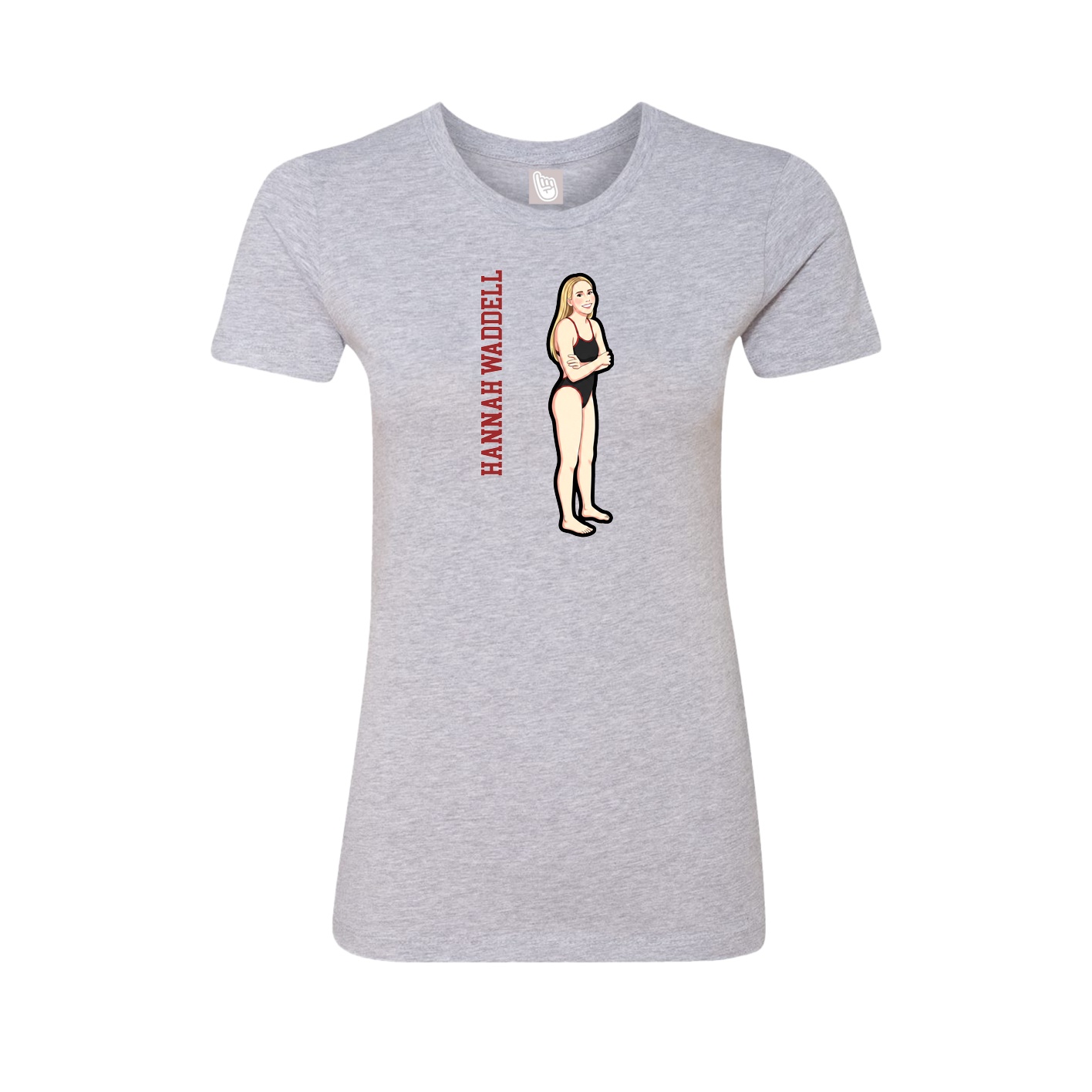Womens Tee — Name Vertical in Grey