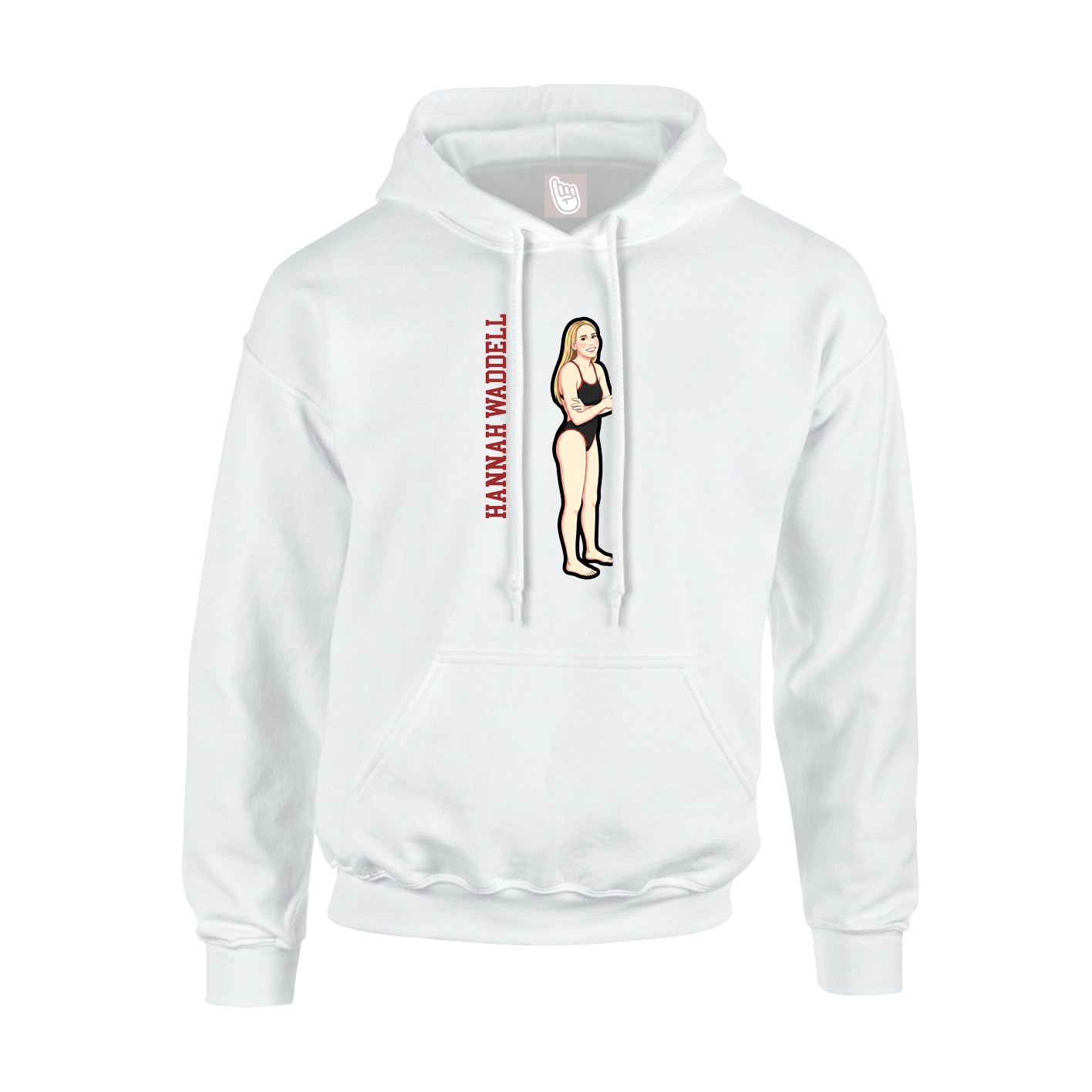 Hoodie — Name Vertical in White