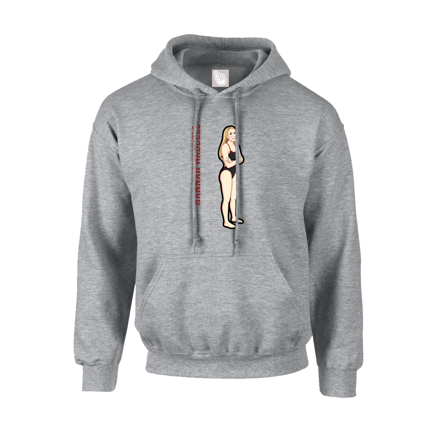 Youth Hoodie — Name Vertical in Grey