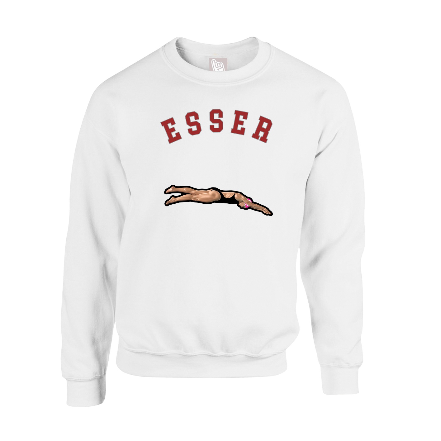 Fleece Crew — Shirsey Arch in White