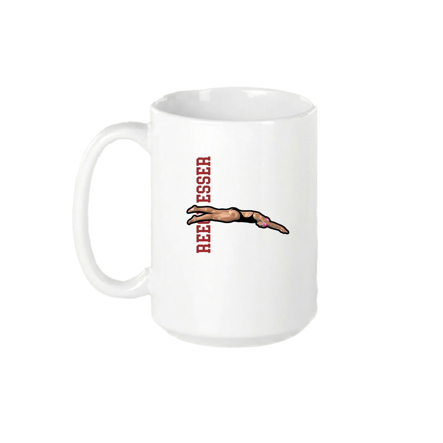 15oz Coffee Mug — Name Vertical in White