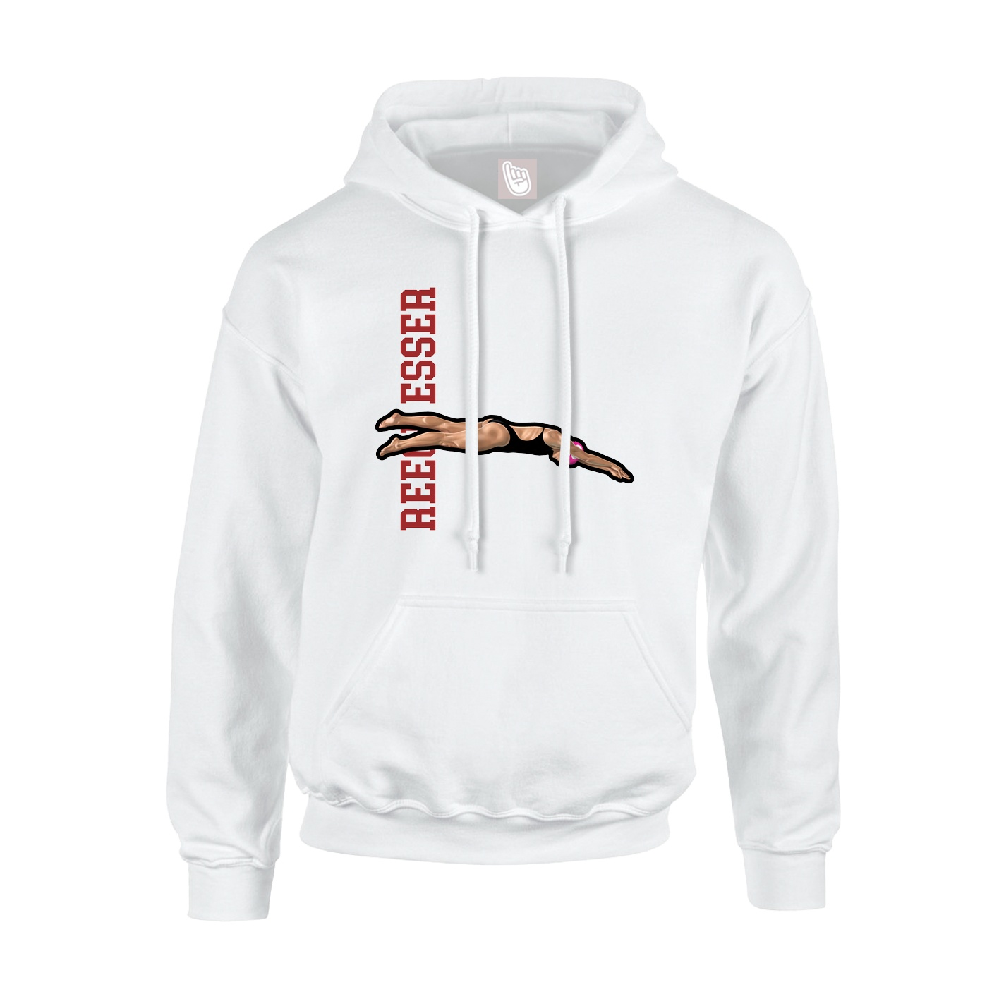 Youth Hoodie — Name Vertical in White