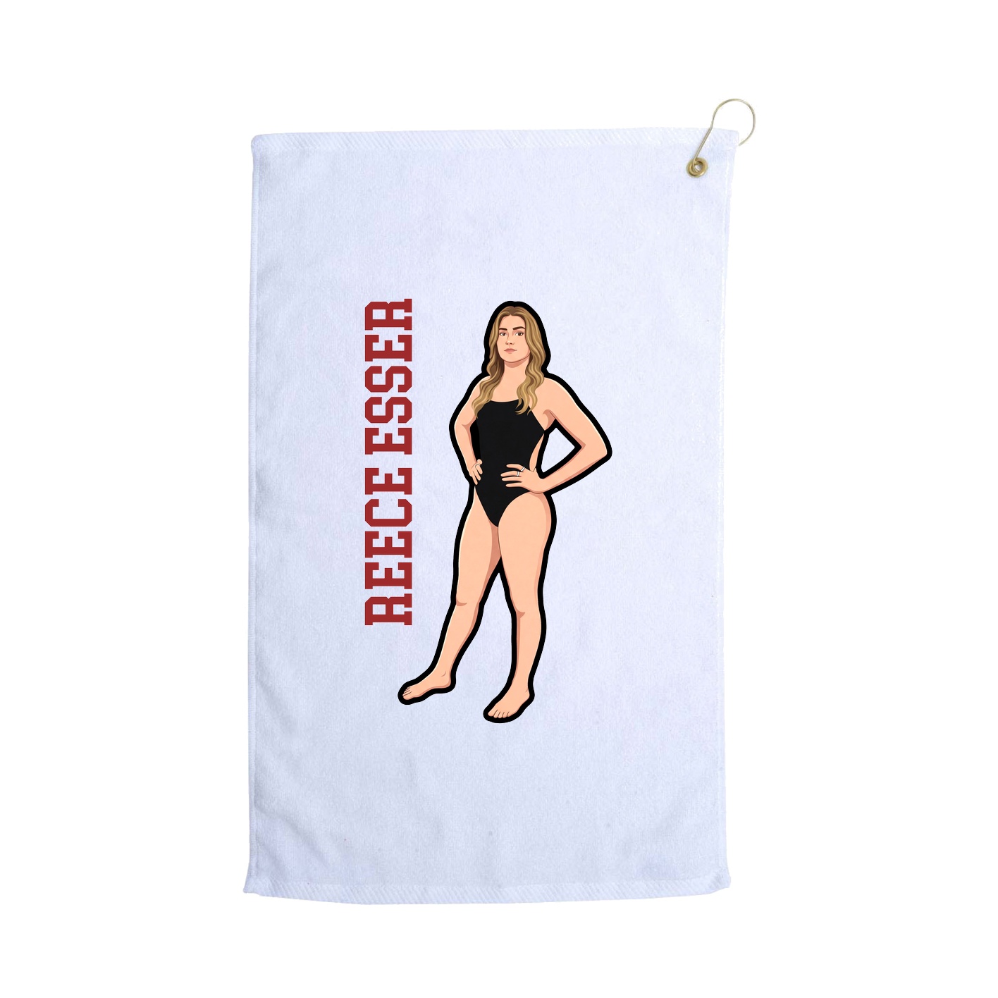 Golf Towel — Name Vertical in White