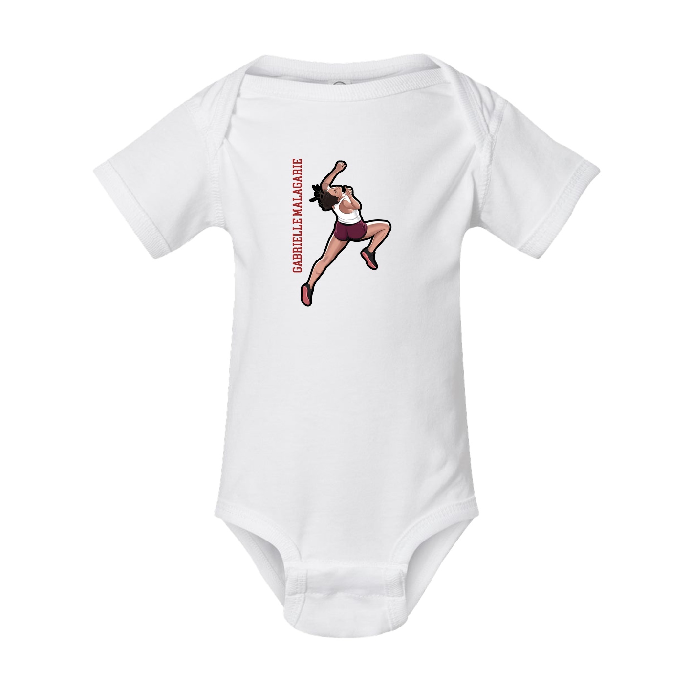 Baby Onesie — Name Vertical in White