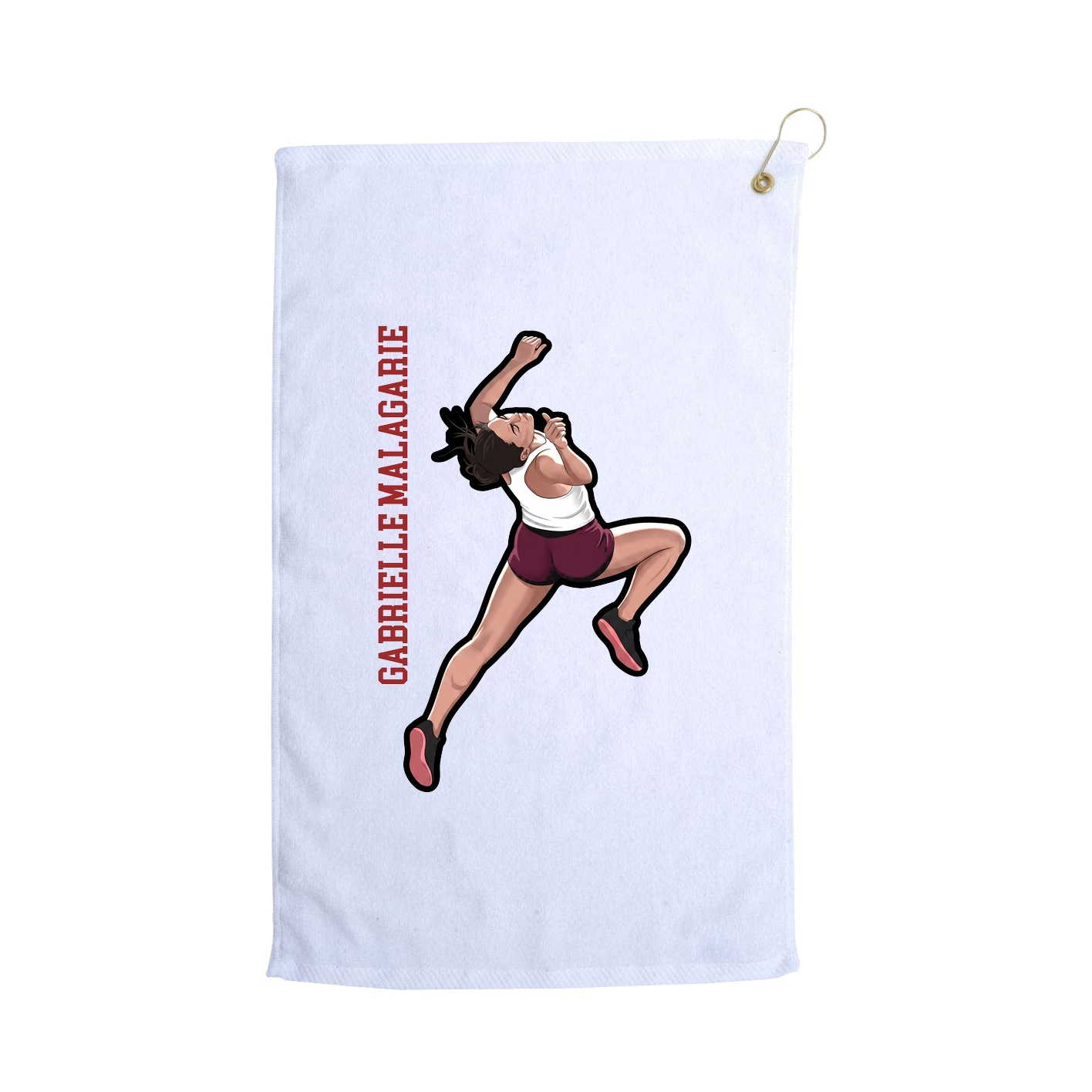 Golf Towel — Name Vertical in White
