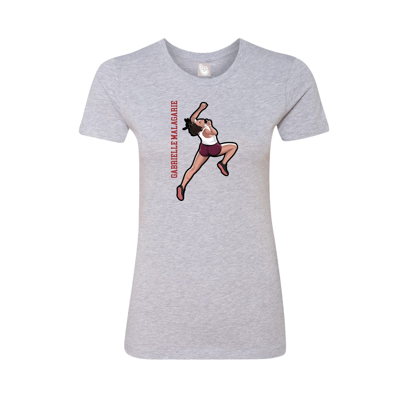 Womens Tee — Name Vertical in Grey
