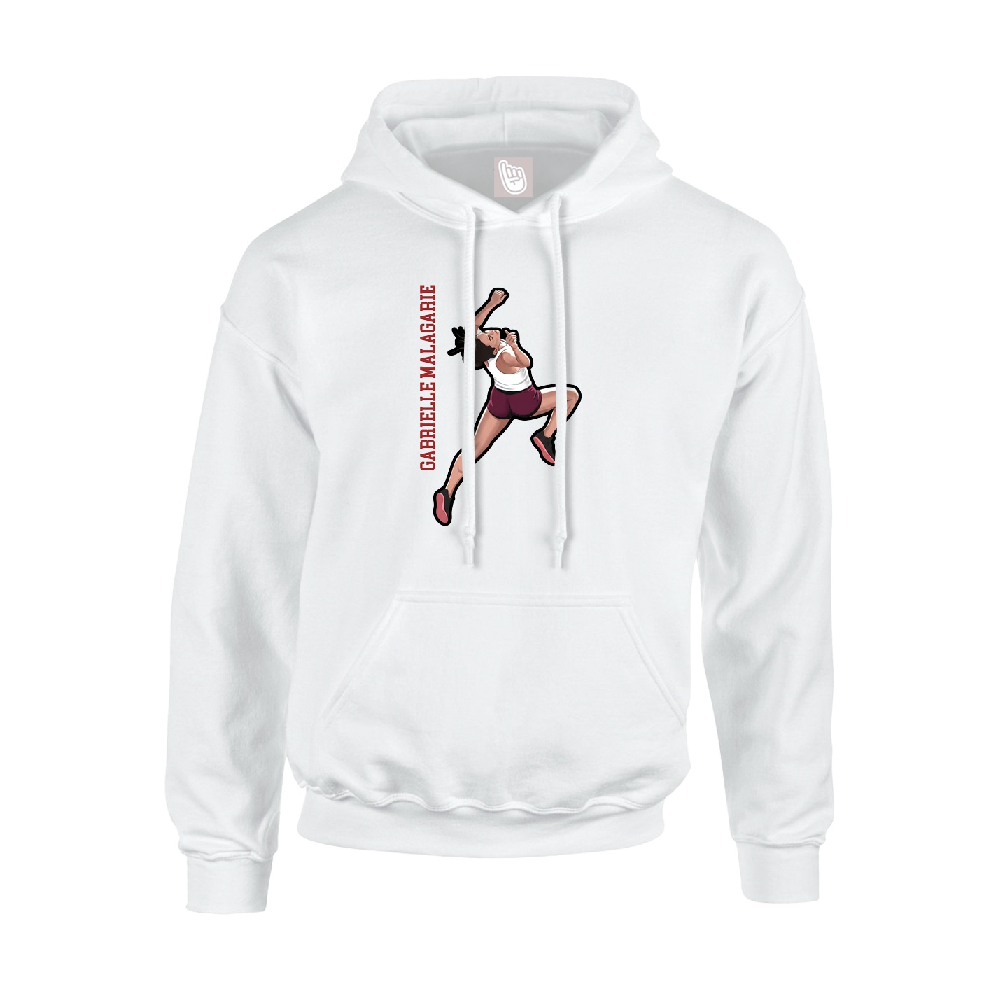 Youth Hoodie — Name Vertical in White