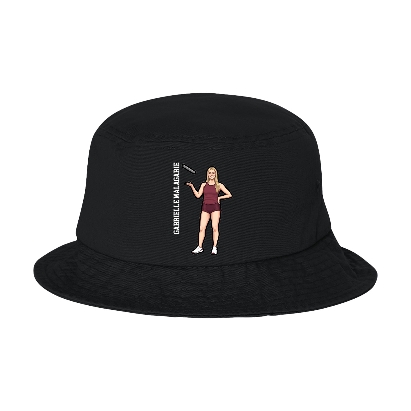 Bucket Cap — Name Vertical in Black