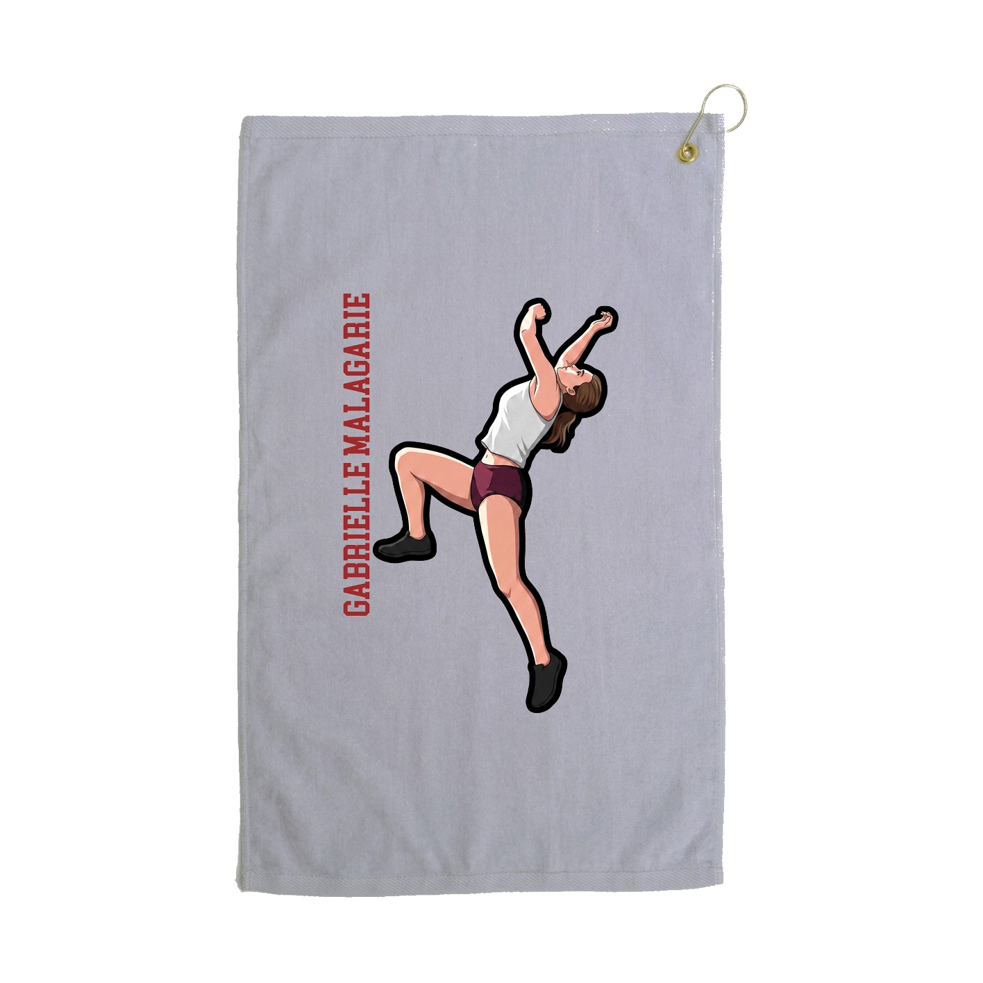 Golf Towel — Name Vertical in Grey