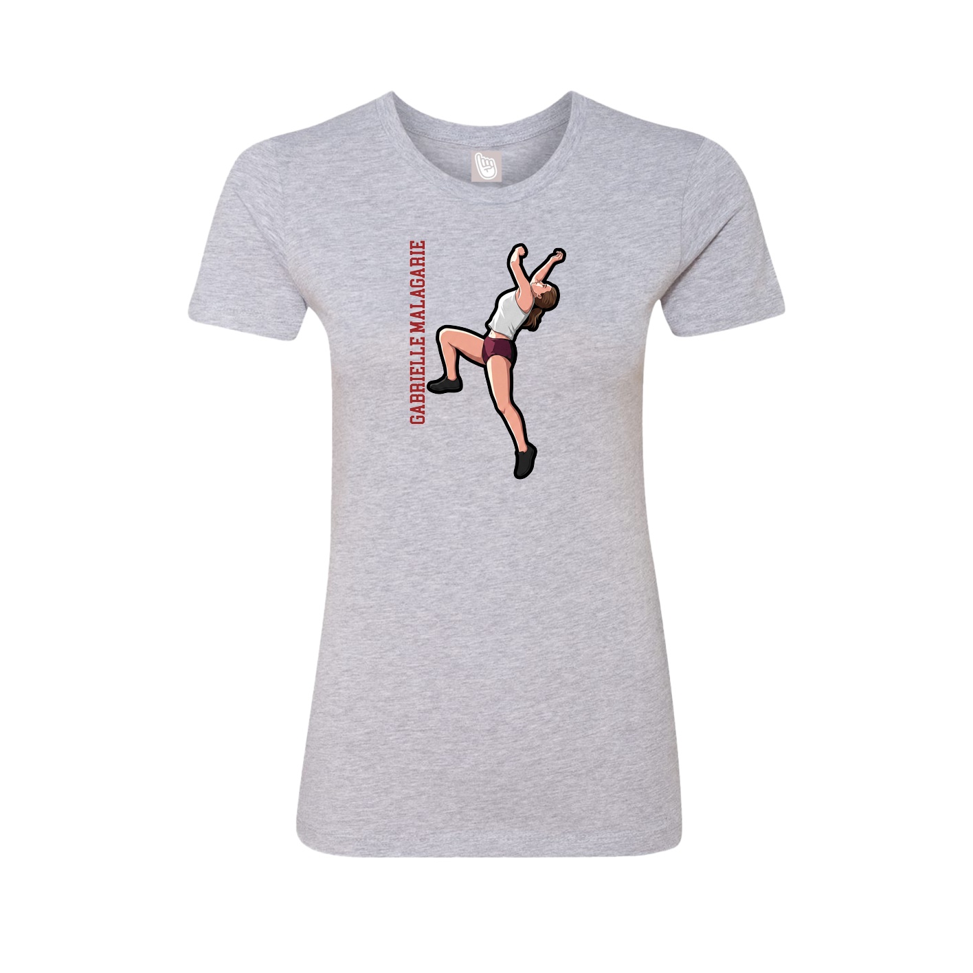 Womens Tee — Name Vertical in Grey