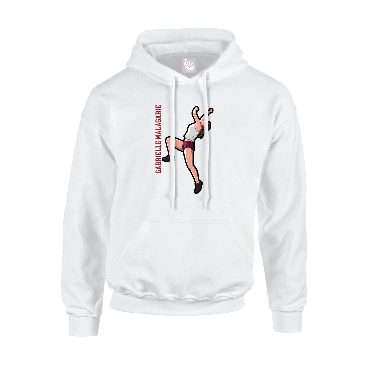 Youth Hoodie — Name Vertical in White