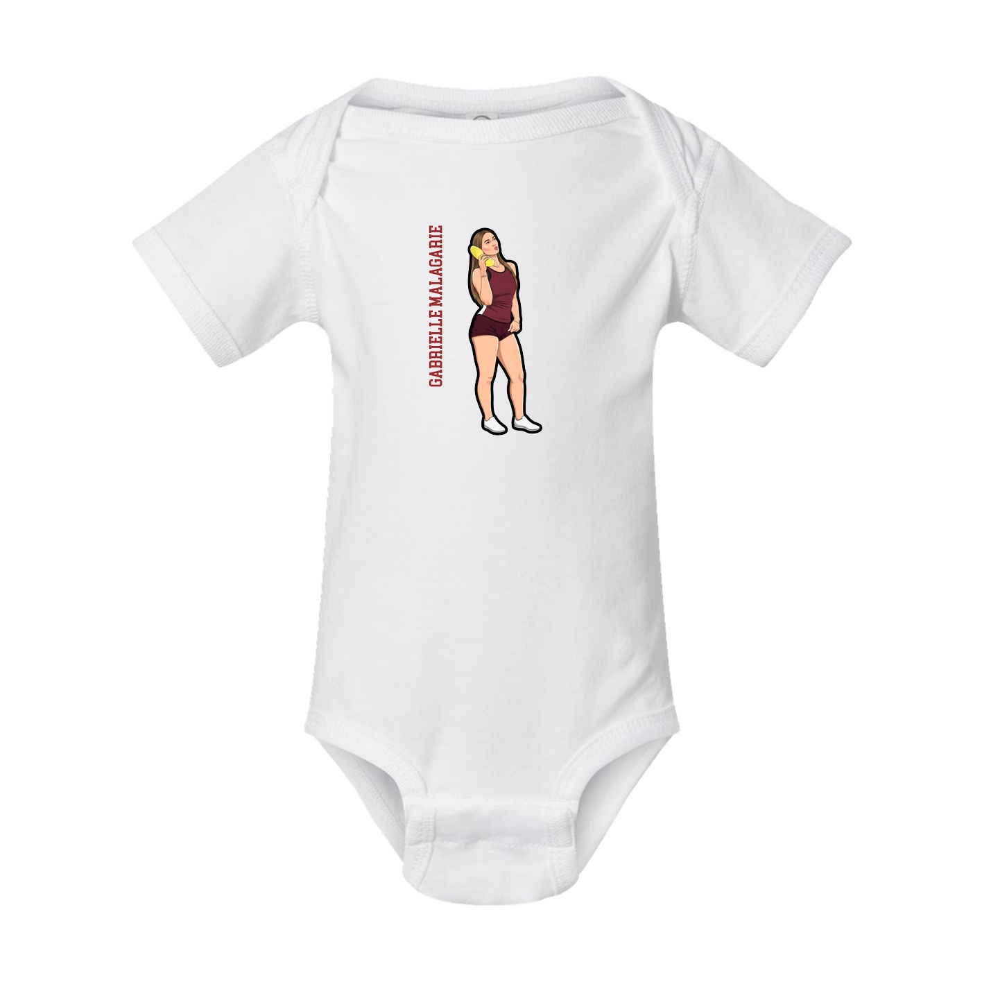 Baby Onesie — Name Vertical in White