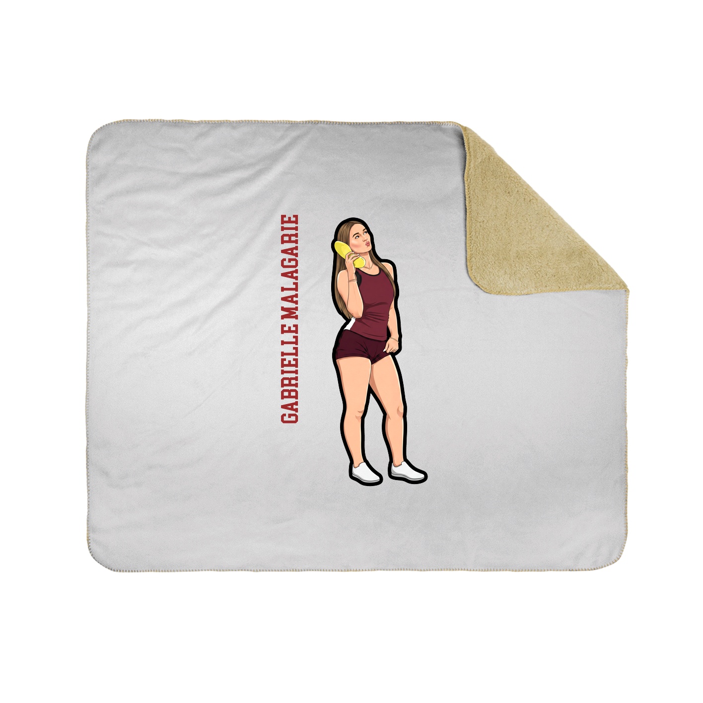 Throw Blanket — Name Vertical in White