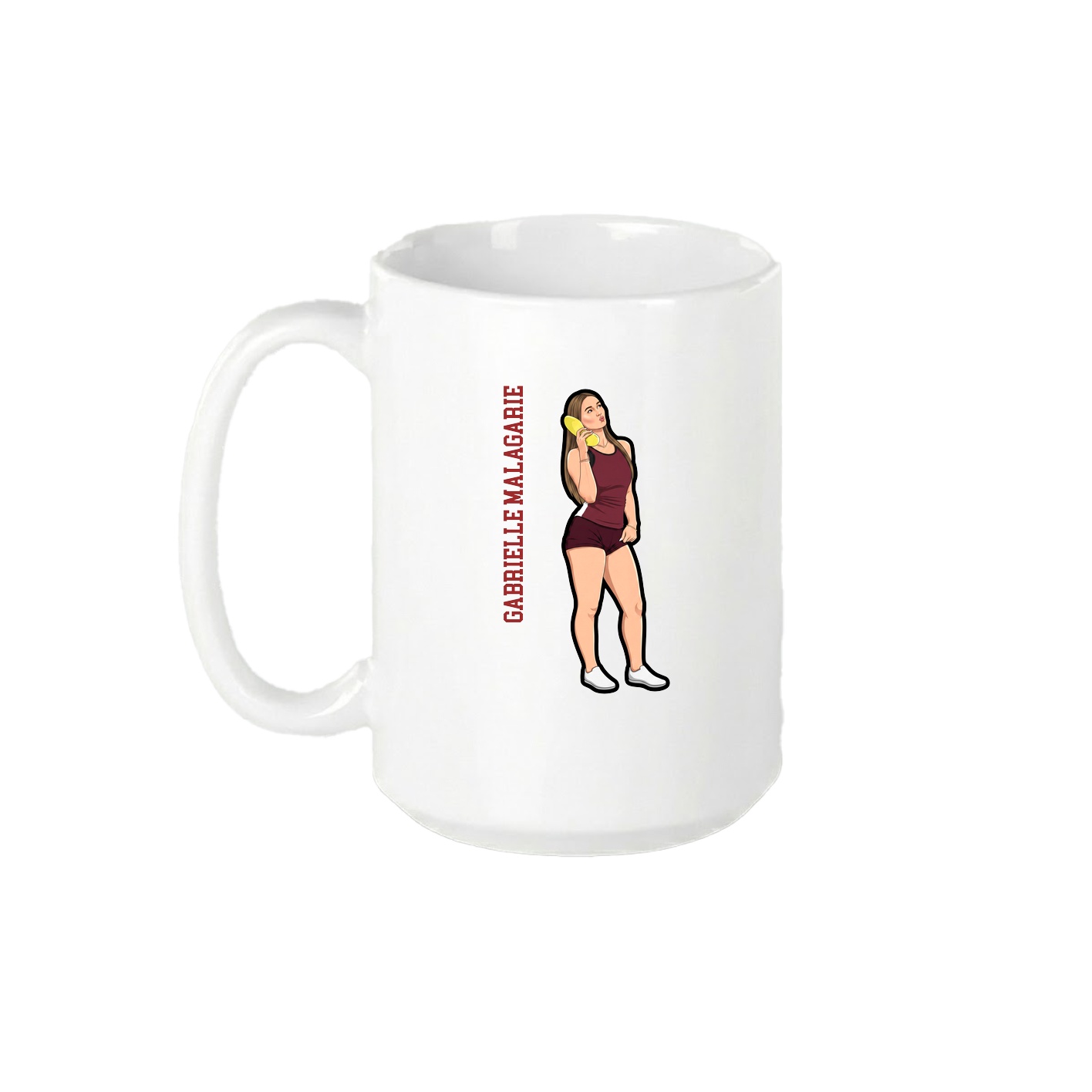 15oz Coffee Mug — Name Vertical in White