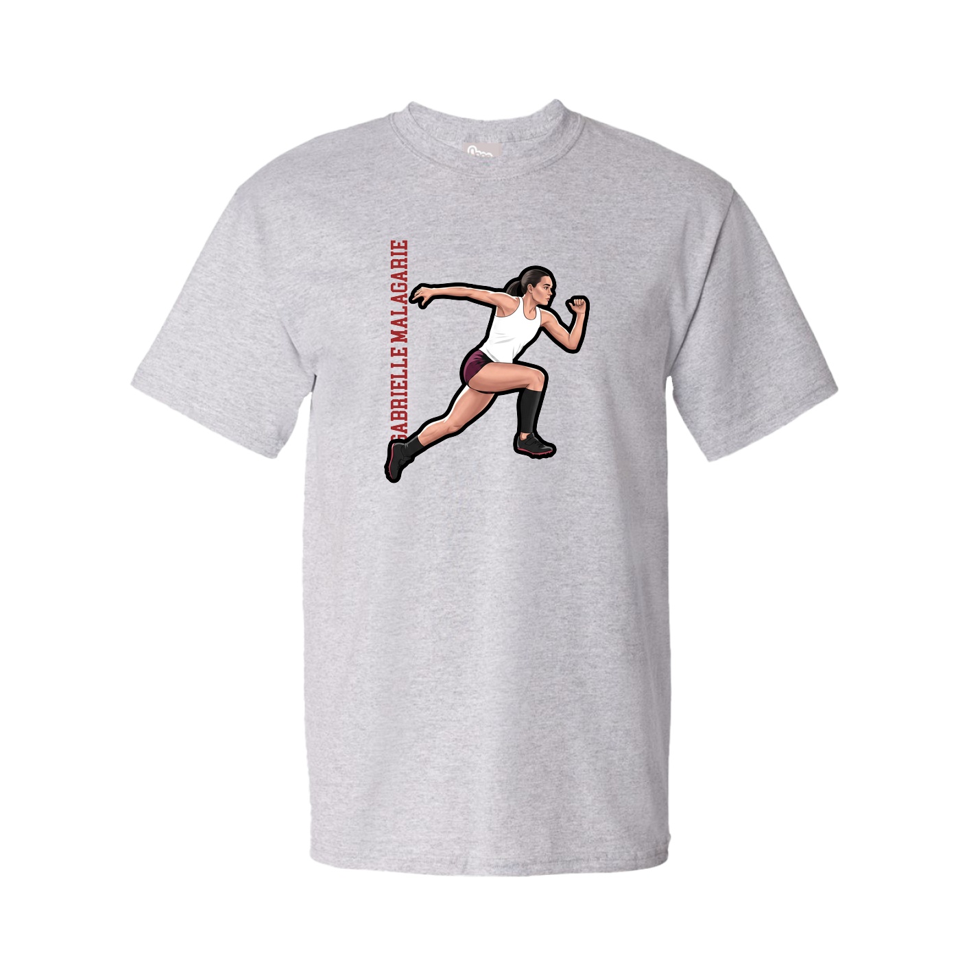 Youth Tee — Name Vertical in Grey