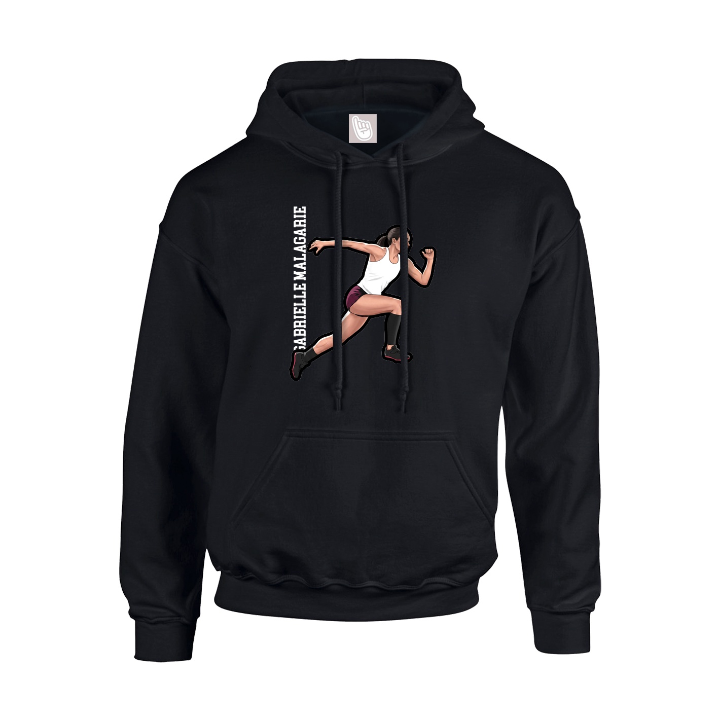 Youth Hoodie — Name Vertical in Black
