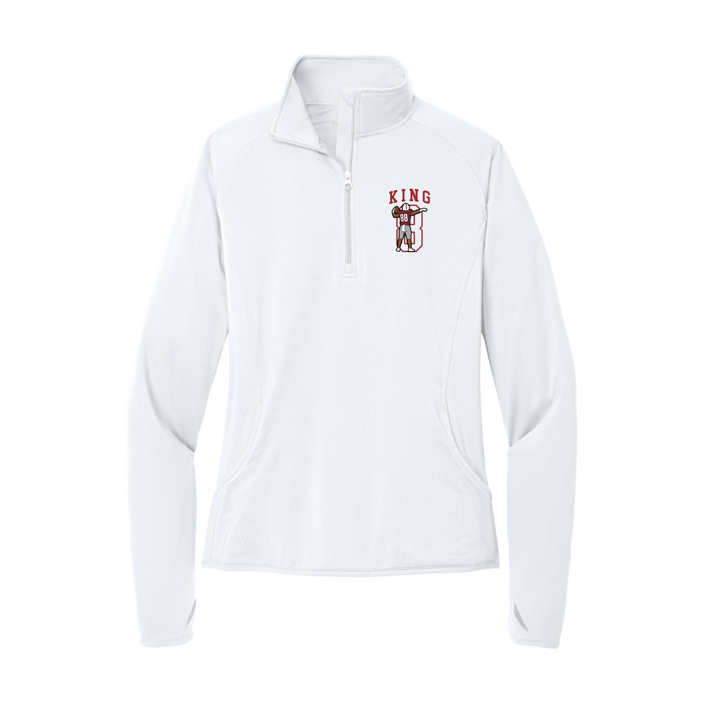 Women's Q-Zip Pullover — Shirsey in White
