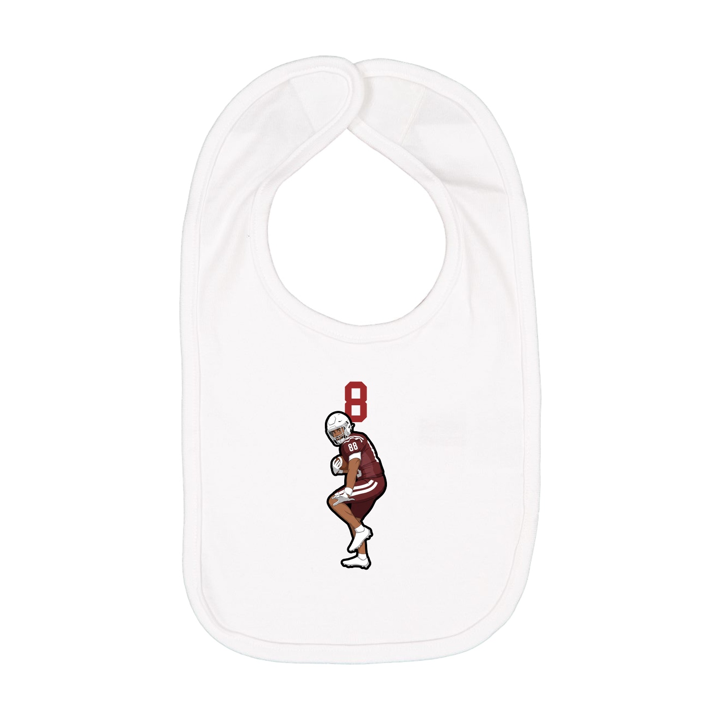 Infant Bib — Number Top in White