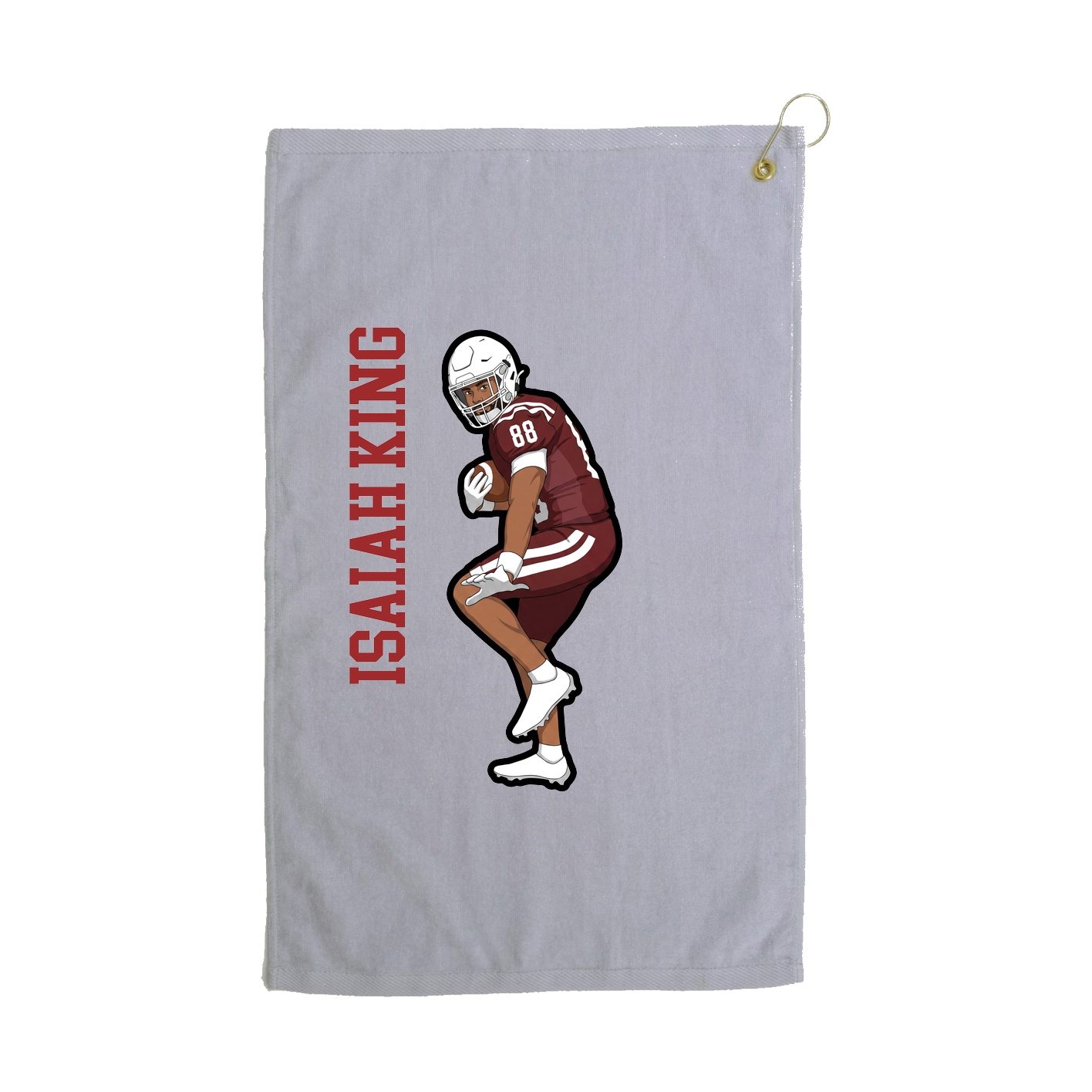 Golf Towel — Name Vertical in Grey