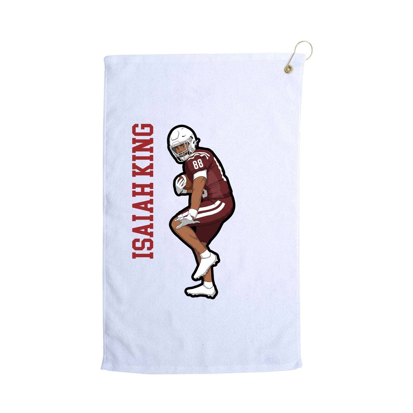 Golf Towel — Name Vertical in White