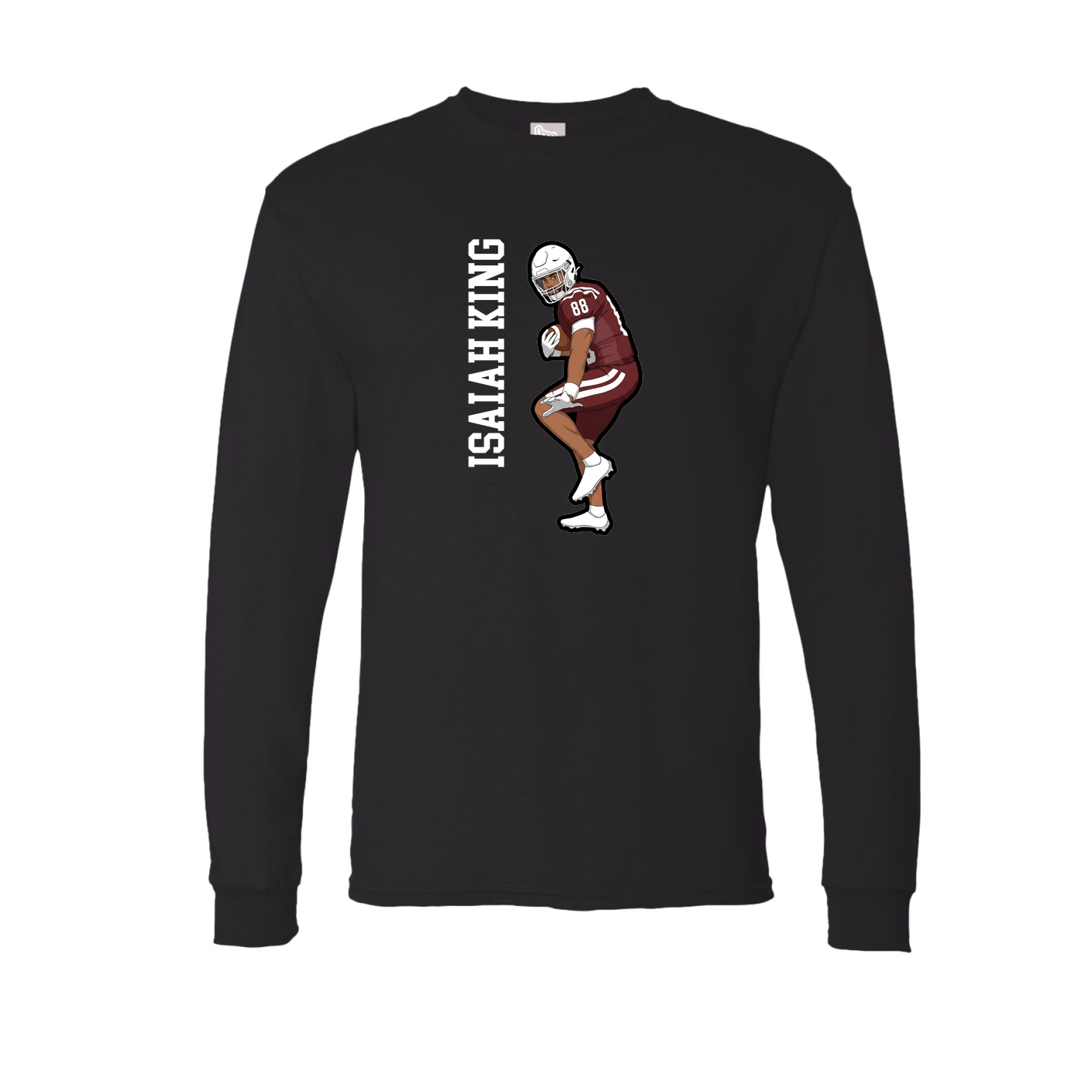 Long Sleeve Tee — Name Vertical in Black