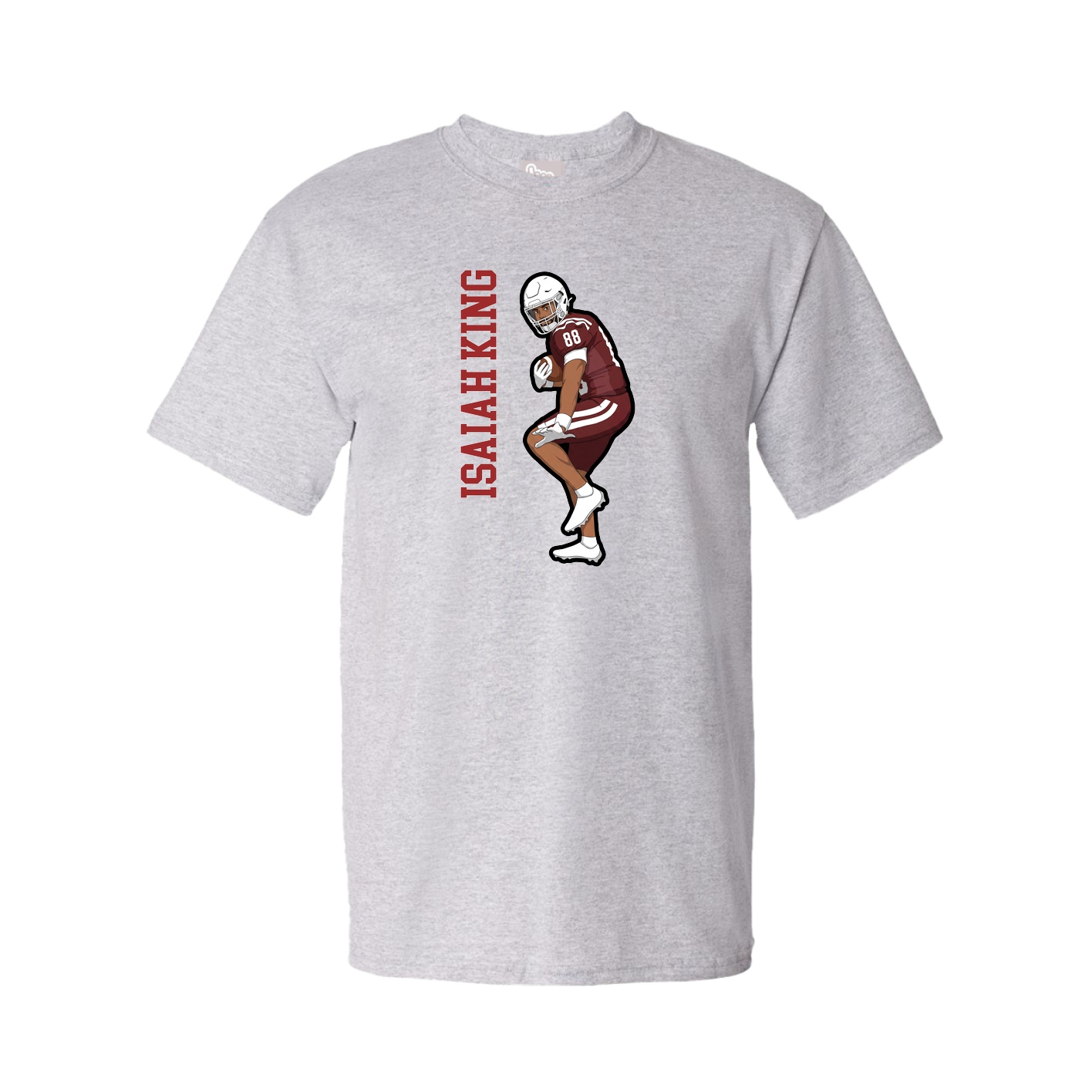 Youth Tee — Name Vertical in Grey
