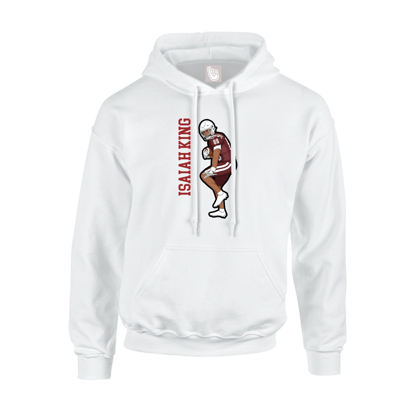 Youth Hoodie — Name Vertical in White