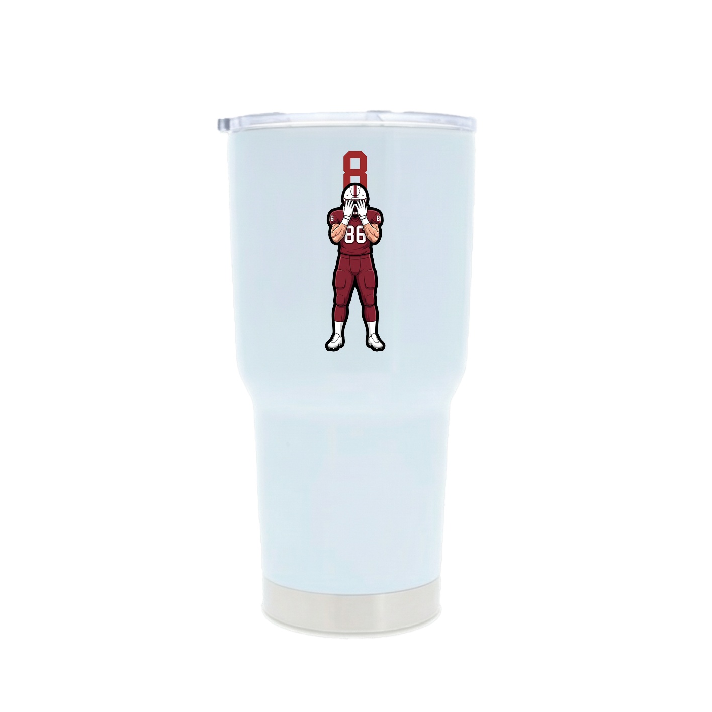 30oz Stainless Steel Tumbler — Number Top in White